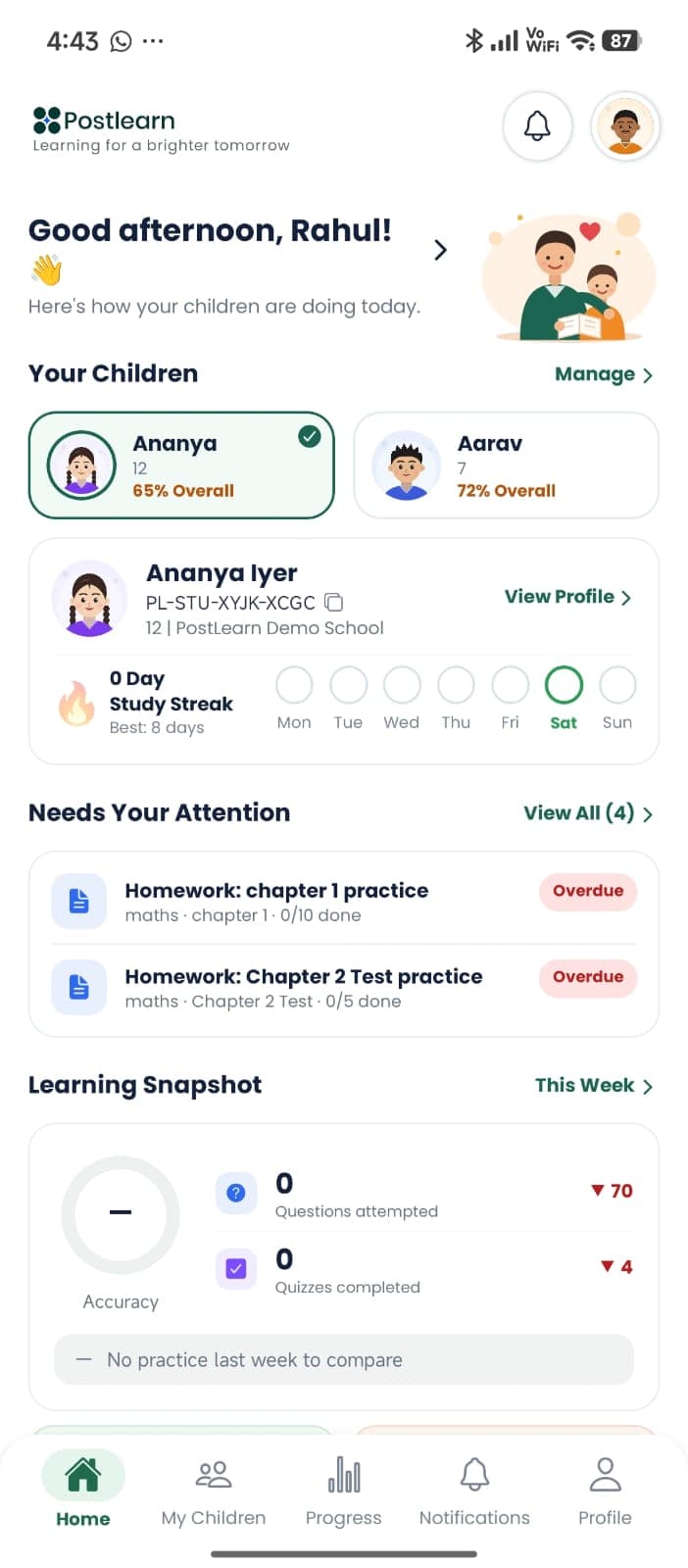 Parent Homepage