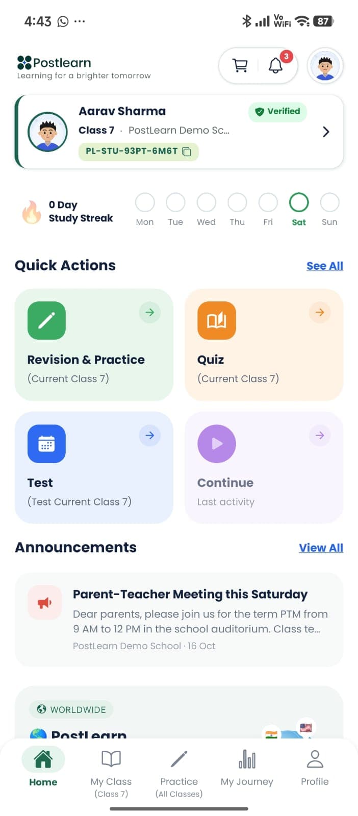 Student Homepage